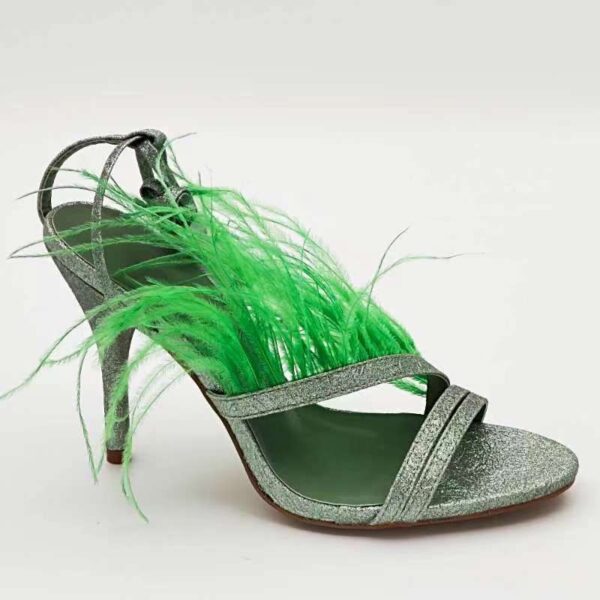 Green Moulin Rouge Feather Pumps