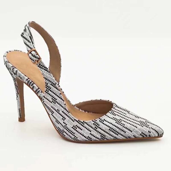 Black, Grey & White Spotted Slingback