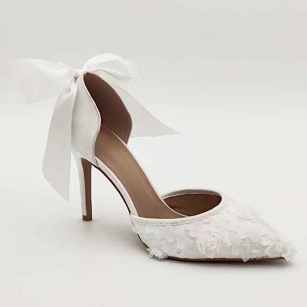 White Confetti Bow Pumps