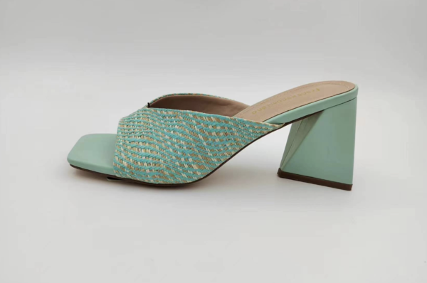Light Green Cross Stitch Wide Heel