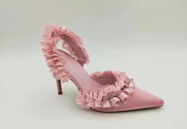 Pink Thrill Embroidered High Heel