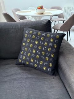 ISEPP patterned cushion in a home interior
