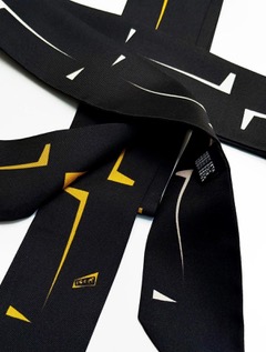 ISEPP black graphic scarves and ties